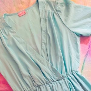 Vintage Teal Dress - Medium